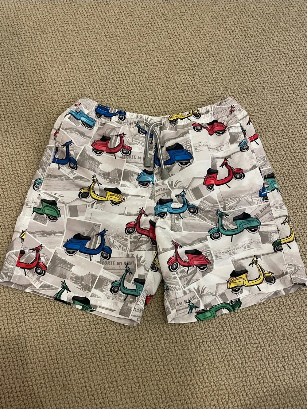 MC2 Saint Barth - Boys Vespa Print Swim Shorts - Sz 12